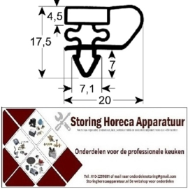 H91536701550 - Deurrubber op maat gemaakt 670 x 1550 mm Steekmaat