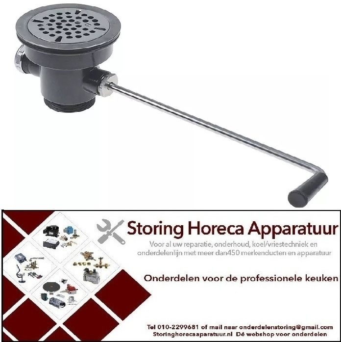 314515126 - Afvoerventiel draad 2" kunststof ø 87mm ID ø 82mm AD ø 112mm met draaihendel