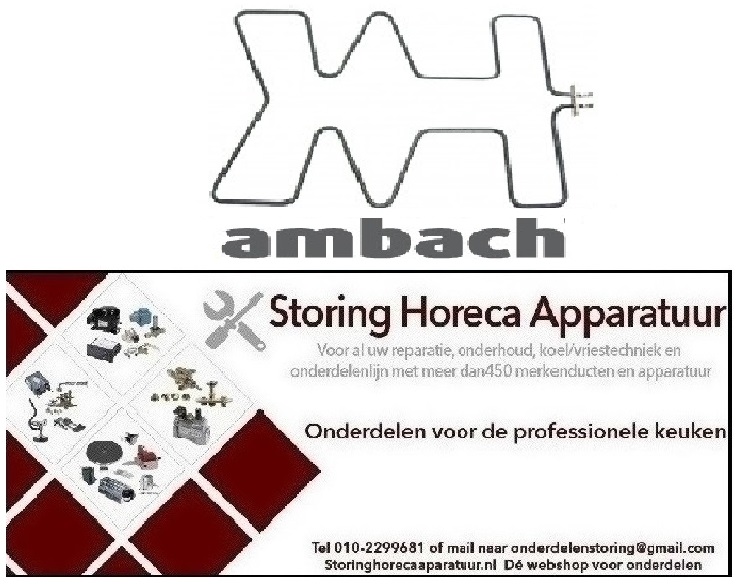 754415861 - Verwarmingselement 3000W 400V VC 1 L 607mm B 447mm L1 25mm L2 580mm B1 200mm B2 32mm flens L 70mm AMBACH