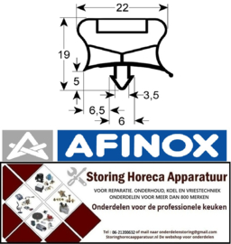 220901860 - Koelkast deurrubber B 419mm - L 599mm voor AFINOX
