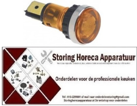 29040359290 - Signaallamp ø 12mm 400V geel aansluiting vlaksteker 6,3mm​