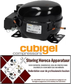 6813070014 -Compressor koelmiddel R134a type GU80TB 220-240V 50Hz HBP 9,2kg 1/4HP cilinderinhoud 8,1cm³ CSIR Cubigel