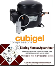 124605182 -Compressor koelmiddel R134a type GBT18RA 1/2HP vermogensverbruik 1390W cilinderinhoud 18,39cm³ Cubigel