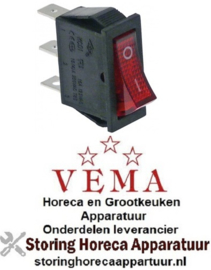 363301010 - Wipschakelaar rood 1NO/signaallamp 250V 16A VEMA
