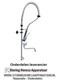 334548801 - Voorspoeldouche met standventiel bovendeel 1/2" met zwenkventiel aansluiting 1/2" driekantgreep