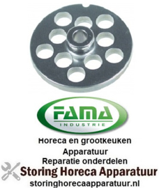 207696132 - Gatenschijf grootte 22 gat ø 14mm met naaf 1 RVS ø 82mm voor gehakt / vleesmolen  FAMA