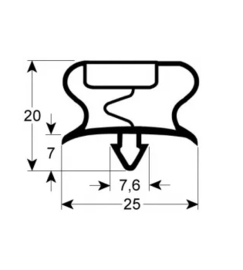 011902572 - Koeldeurrubber profiel 9197 B 485mm L 506mm steekmaat