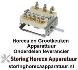 193300025 - Nokkenschakelaar 7 schakelstanden 1NO/2CO schakelvolgorde 0-1-2-3-4-5-6 16A as ø 6x4,6mm