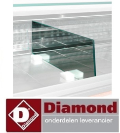 SPCR-66 -  Scheiding tussenwand toonbank in glas (L.660 mm) DIAMOND MELODY
