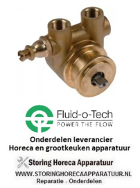 470500918	 - Drukverhogings pompkop CA104 FLUID-O-TECH L 60mm 100l/h aansluiting 3/8" GAS met bypass koper