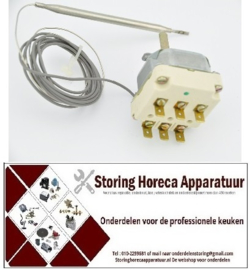 VE433390059 - Thermostaat 65-200°C 3-polig 3NO 16A voeler ø 6mm voeler L 77mm