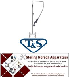 524594023 - T&S  Voorspoeldouche met tweegatsmengkraan keramisch bovendeel 1/2" 90° met zwenkpijp T&S