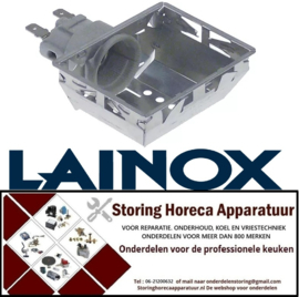 800357159 - Lampfitting fitting E14 inbouwmaat 55x70mm aansluiting vlaksteker 6,3mm LAINOX