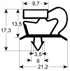 159902258 - Koeldeurrubber L 2500mm steekmaat voor koeling ISA