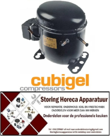 856605028 -Compressor koelmiddel R404a/R507 type ML90TB 3/8HP cilinderinhoud 8,85cm³ CSIR 220-240V H 175,5mm Cubigel