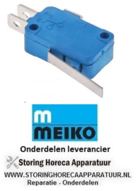 380345257 -Microschakelaar met hendel bediend door hendel 250V 16A 1CO aansluiting vlaksteker 6,3mm L 29mm Meiko