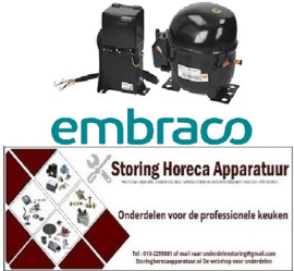 217605144 -Compressor koelmiddel R404a/R507 type NEK2168GK 3/4HP cilinderinhoud 14,28cm³ CSR 220-240V H 200mm EMBRACO