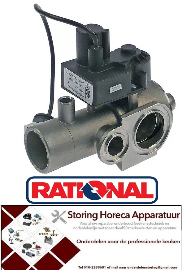 274401889 - Afvoerventiel 12V ingang 40mm uitgang 40mm voor oven RATIONAL