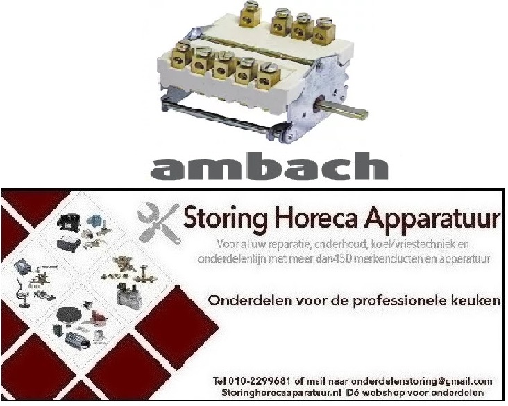 221300104 - Nokkenschakelaar 4 schakelstanden 3NO/1CO AMBACH