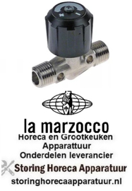 321520488 -Ventiel ingang 1/8" uitgang 1/8" L 30mm totale lengte 49mm 2-gatsbevestiging  La Marzocco