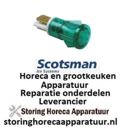 245359142-Signaallamp ø 13mm groen 230V aansluiting vlaksteker 6,3mm SCOTSMAN