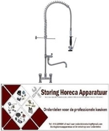 449591000 - Voorspoeldouche met tweegatsmengkraan bovendeel 3/4" kapgreep met zwenkventiel LA 153mm