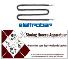 124417640 - Verwarmingselement 3000W 230V L 455mm B 212mm ø 28mm voor vaatwasser ELLETROBAR