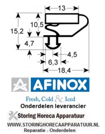 807901074 - Koeldeurrubber B 170mm L 450mm steekmaat  AFINOX