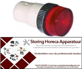 308359128 - Signaallampfitting inbouwmaat ø13mm rood rond