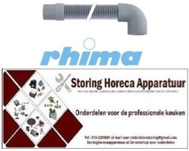 314530571 - Afvoerslang L 1500mm recht ø binnen 24mm recht ø buiten 29mm haaks ø binnen 29mm RHIMA
