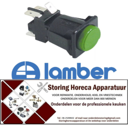 4900301005 - Drukschakelaar rond groen 2CO 250V 16A voor vaatwasser LAMBER