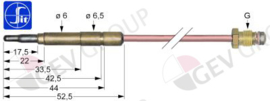 107604 - Thermokoppel SIT M8x1 L 1200mm steekhuls ø6,0(6,5)mm