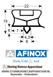 932902141 - Koeldeurrubber B 725mm L 1167mm steekmaat AFINOX
