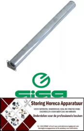 581105115 - Staafbrander 1-rij ø 40mm L 500mm flens B 43mm flens L 43mm kantel braadpan GIGA
