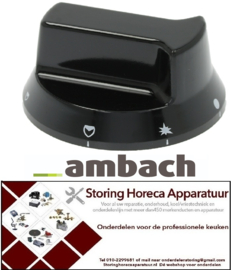 271110393 - Knop gaskraan met ontstekingsvlam ø 52mm as ø 8x6,5mm AMBACH