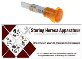 336357018 - Signaallamp ø 13mm geel 250V aansluiting vlaksteker 6,3mm
