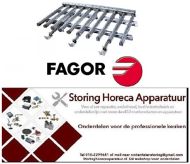 151103029 - Staafbrander 10-rijen L 600mm B 1150mm H 65mm kantel braadpan FAGOR