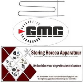 364.4202.50 - Verwarmingselement 1250W 220V L 613mm B 218mm voor pizzaoven GMG