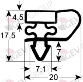 072902531 - Koeldeurrubber profiel 9153 B 495mm L 755mm steekmaat GAMCO