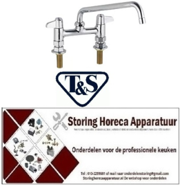 177594134 - Mengkraan T&S 2-gats EU-6DF12 keramisch bovendeel 1/2" 90° uitlooplengte 308mm uitloophoogte 156mm HU-uitloop