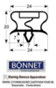 033901911 - Koeldeurrubber profiel 9195 B 624mm L 1842mm steekmaat BONNET