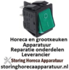 279301019 - Wipschakelaar wiptaster inbouwmaat 30x22mm groen 2NO 250V 16A verlicht 0-I aansluiting vlaksteker 6,3mm