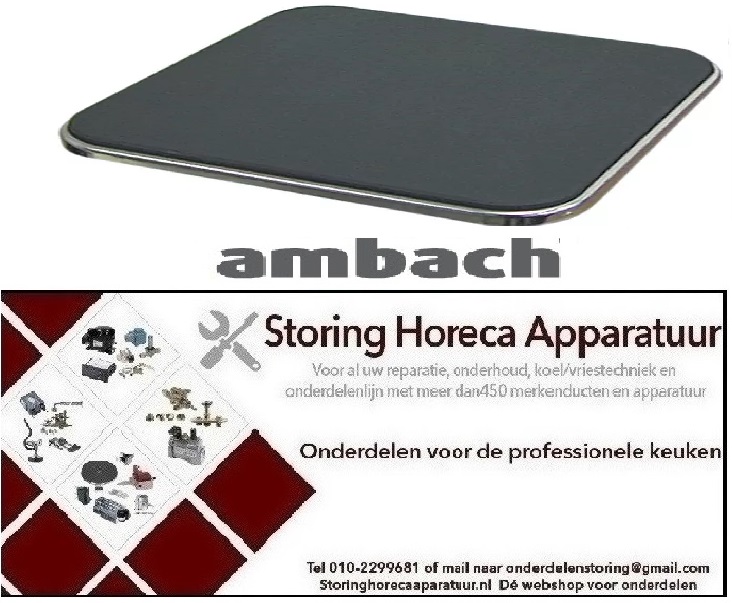 204490073- Kookplaat maat 300 x 300 mm 3000W 400V AMBACH