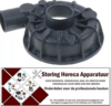 165521531 - Waspompdeksel ALBA PUMPS (C&A) ingang ø 45mm uitgang ø 40mm draairichting rechts ø 153mm