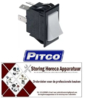 203348054 - Wipschakelaar inbouwmaat 37x21mm wit/zwart 2CO 250V 10A aansluiting vlaksteker 6,3mm PITCO