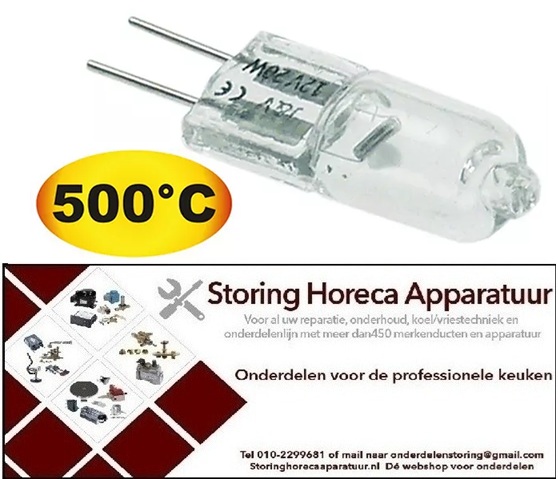 152359599 - Halogeenlamp fitting G4 12V 20W temp. bestendigheid 500°C