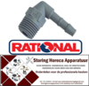 93240361102 - Slangaansluiting kunststof haaks draad M10x1 slang ø 6mm  aansluiting M10x1 RATIONAL