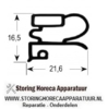 118900005 - Koeldeurrubber profiel 9030 B 675mm L 770mm buitenmaat 1/2 deur koeltechniek ( Electrolux, Friulinox, Whirlpool, Zanussi )