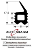 119901132 - Deurrubber profiel 2708 B 545mm L 590mm buitenmaat ALTO-SHAAM
