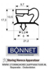 015900726 - Koeldeurrubber profiel 9048 B 370mm L 600mm steekmaat BONNET
